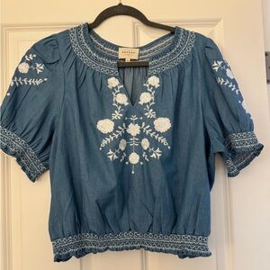 Sezane Marru Blouse Light Chambray - Size 44